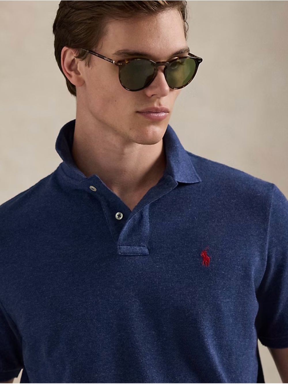 Polo by Ralph Lauren Navy Heather Polo with Red Logo